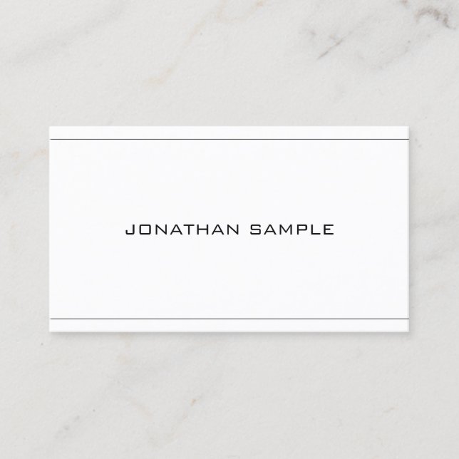 Trendy Elegant Minimalistic Design Plain Modern Business Card (Front)