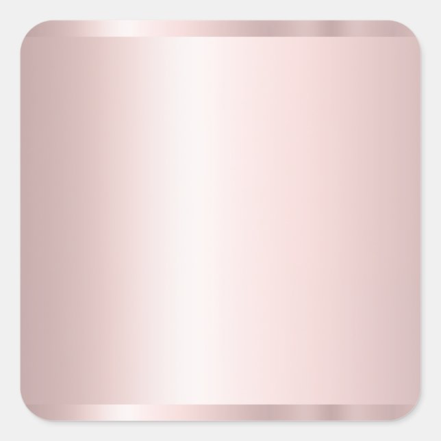 Trendy Elegant Modern Blank Template Rose Gold Square Sticker (Front)