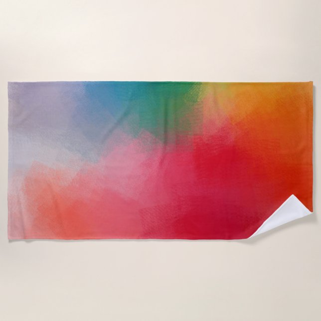 Trendy Elegant Modern Colourful Abstract Blank  Beach Towel (Front)