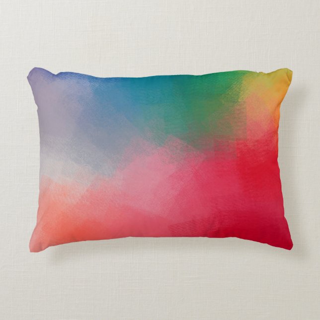 Trendy Elegant Modern Colourful Abstract Template Accent Pillow (Front)