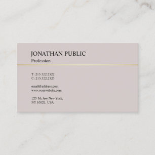 Trendy Elegant Modern Design Minimalistic Plain Business Card