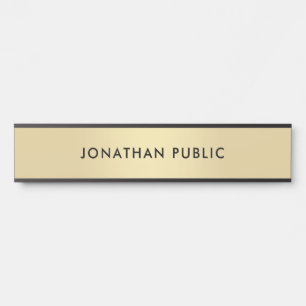 Trendy Elegant Modern Gold Look Simple Template Door Sign