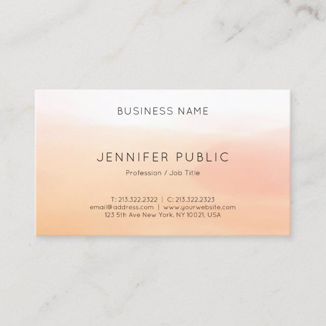 Trendy Elegant Modern Minimalist Template Business Card (Front)