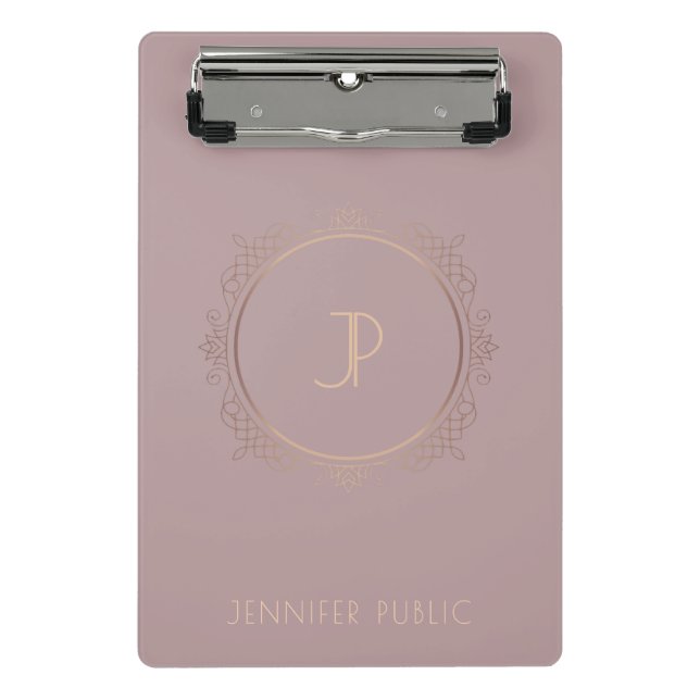Trendy Elegant Modern Monogrammed Template Mini Clipboard (Front)