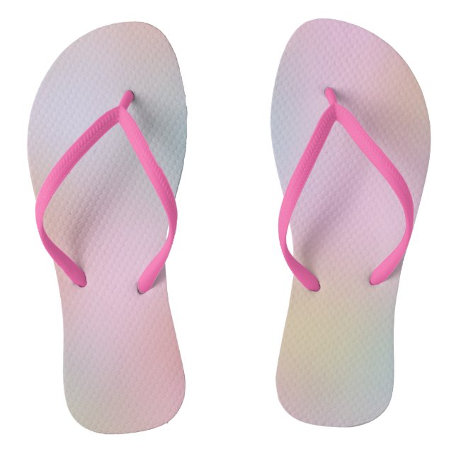 Trendy Elegant Modern Pastel Colours Template Flip Flops (Footbed)