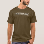 Trendy Elegant Modern Template Men's Brown T-Shirt<br><div class="desc">Men's Basic Dark T-Shirt Custom Brown Add Your Image Logo Text Template.</div>