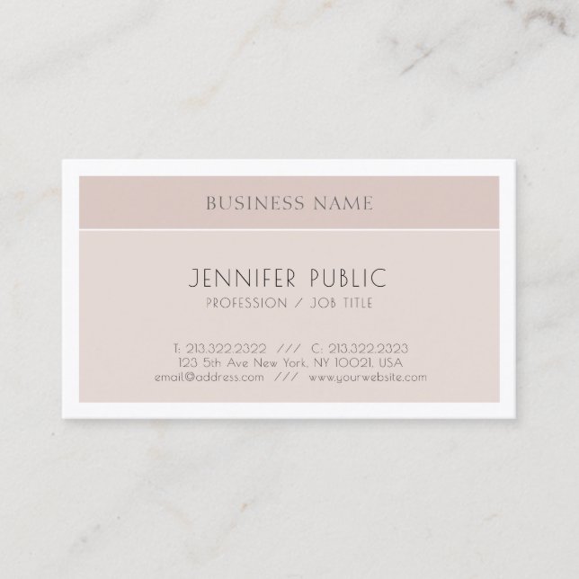 Trendy Elegant Modish Colours Smart Design Plain Business Card (Front)