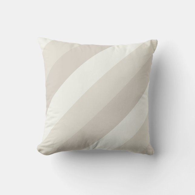 Trendy Elegant Pastel Beige Stripe Modern Template Throw Pillow (Front)