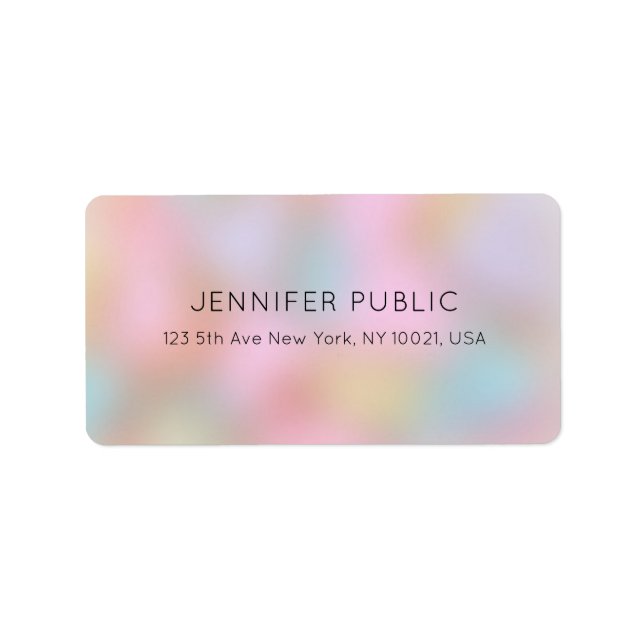 Trendy Elegant Pastel Colours Modern Template Label (Front)