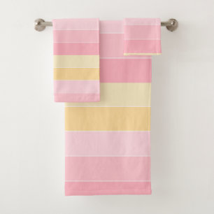 Trendy Elegant Pink And Yellow Template Modern Bath Towel Set