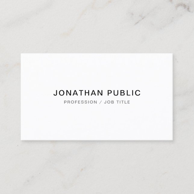 Trendy Elegant Professional Modern Clean Template Business Card (Front)