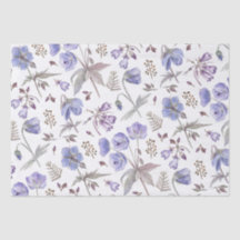 Trendy Elegant Purple Violet Wildflowers Party