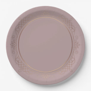 Trendy Elegant Rose Gold Custom Blank Template Paper Plate