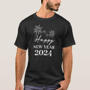 Trendy Elegant Script Happy New Year T-Shirt