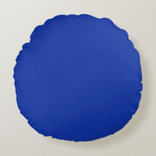 Trendy Elegant Solid Royal Blue Round Pillow