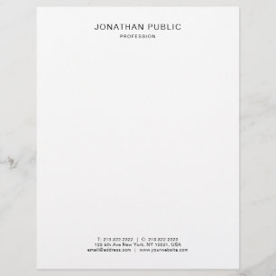 Trendy Elegant White Modern Simple Template Letterhead