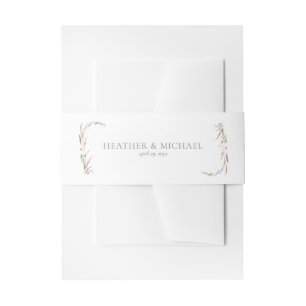 Trendy Elegant Wildflower Floral Wedding Invitation Belly Band