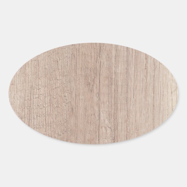 Trendy Elegant Wood Board Look Blank Template Oval Sticker (Front)