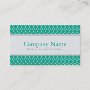 Trendy Emerald Quatrefoil Pattern Business Cards