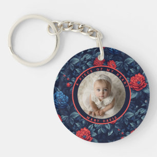 Trendy emotional keepsake Custom rose flower Keychain