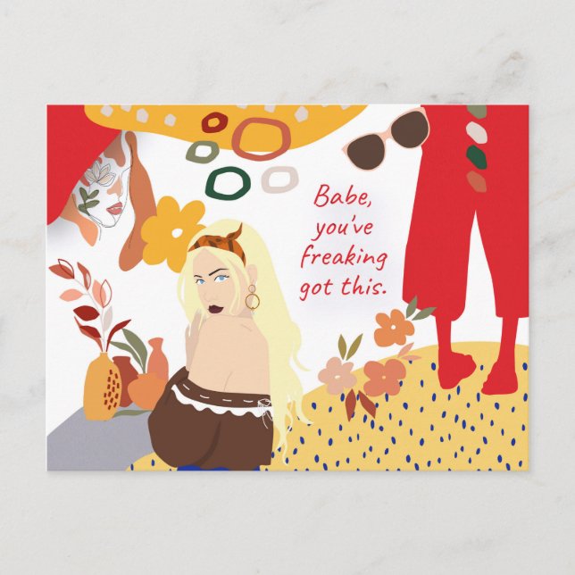 Trendy Encouraging Quote You Got This Girly Postcard (Front)