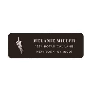 Trendy Espresso Brown Botanical Custom Name Mail
