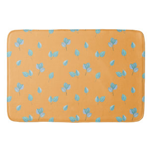 Trendy Eucalyptus Leaves On Marigold  Bath Mat