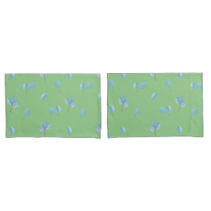 Trendy Eucalyptus Leaves On Sage  Pillowcase