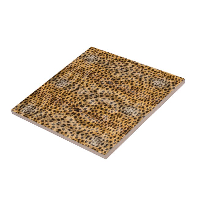 Trendy Exotic Cheetah Fur Pattern Animal Print Tile (Side)