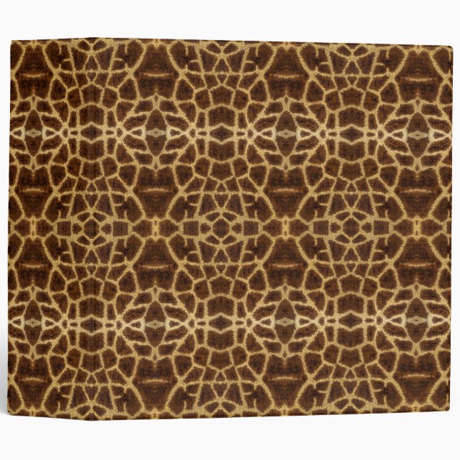 Trendy Exotic Giraffe Fur Pattern Animal Print Binder (Front/Spine)