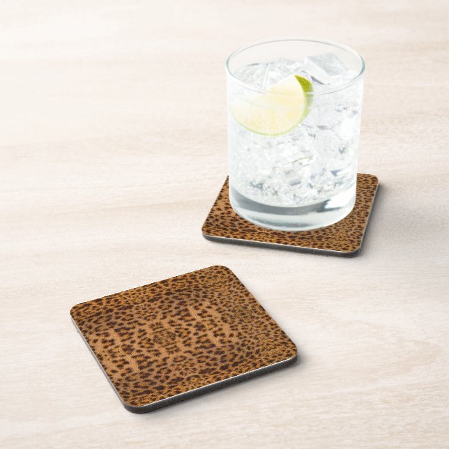 Trendy Exotic Jaguar Fur Pattern Animal Print Coaster (Right Side)