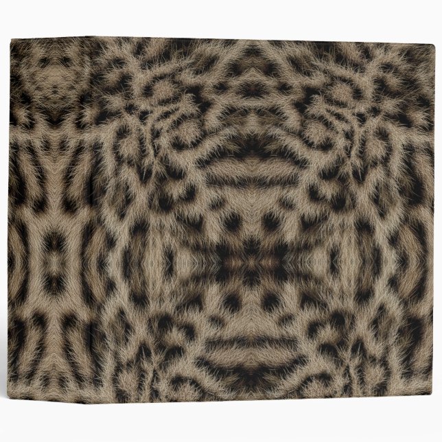 Trendy Exotic Snow Leopard Pattern Animal Print Binder (Front/Spine)