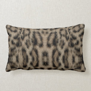 Trendy Exotic Snow Leopard Pattern Animal Print Lumbar Pillow