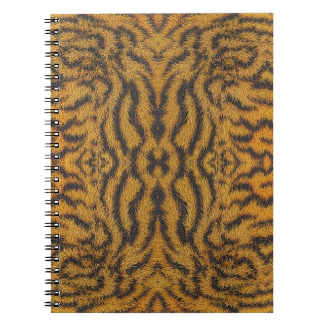 Trendy Exotic Tiger Fur Pattern Animal Print Notebook (Front)