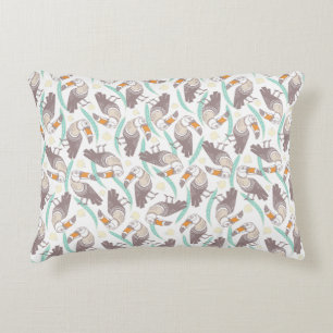 Trendy exotic toucans accent pillow