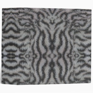 Trendy Exotic White Tiger Fur Pattern Animal Print Binder