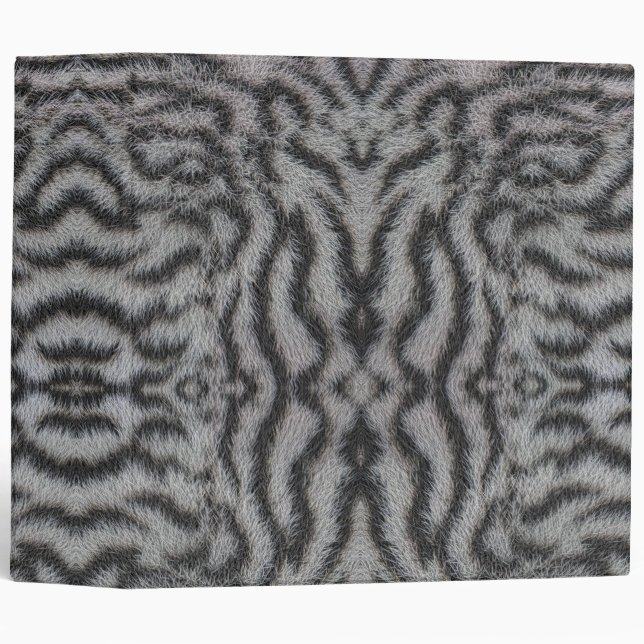 Trendy Exotic White Tiger Fur Pattern Animal Print Binder (Front/Spine)