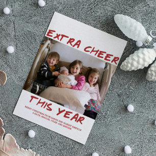 Trendy Extra Cheer This Year Photo Card Burgundy
