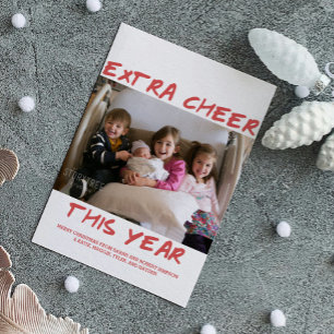 Trendy Extra Cheer This Year Photo Card Red