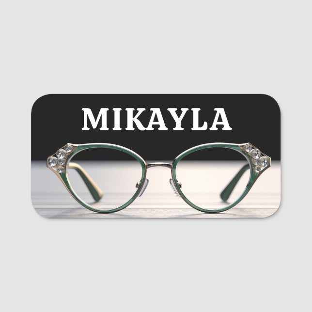 Trendy Eyeglasses  Optician Name Tag (Front)