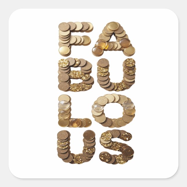 Trendy FABULOUS Decal Art Square Sticker (Front)