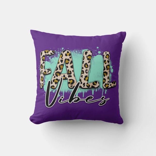 Trendy Fall Purple Tiger Cotton 16"X16 Throw Pillow (Front)