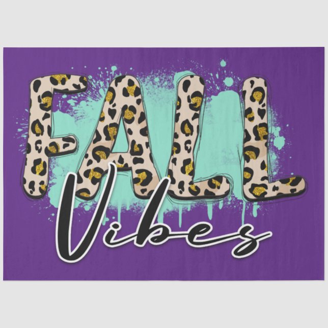 Trendy Fall Purple Tiger Tissue Paper (Front)