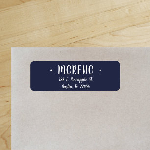 Trendy Family Midnight Blue Return Address