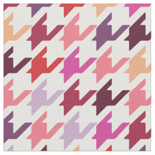 Trendy fashion colorful houndstooth pattern fabric