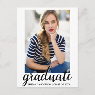 Trendy Fashion Graduation Party Photo Invitation W