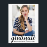 Trendy Fashion Graduation Party Photo Invitation W Postcard<br><div class="desc">Modern Trendy Fashion Graduation Party Photo Invitation Postcard</div>