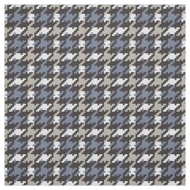 Trendy fashion neutral houndstooth plaid pattern fabric (Swatch)