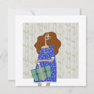 Trendy Fashionista Fashion Illustration Art Card