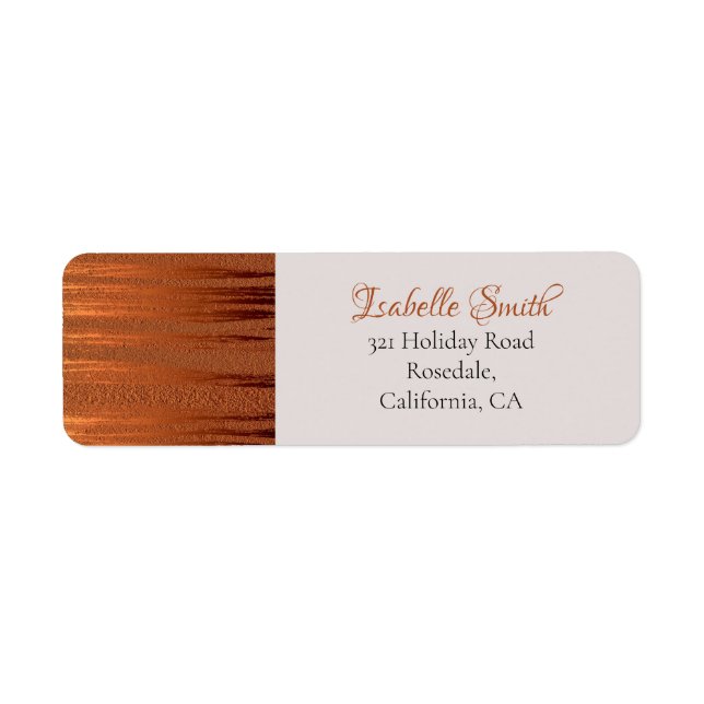 Trendy Faux Copper Distressed Metal Wedding RSVP (Front)